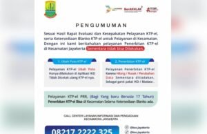 Pelayanan KTP-el di Kecamatan Jayakerta Dibatasi Sementara Waktu, Prioritas untuk Pemula dan Wilayah Pilkades