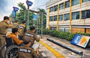 Jalur Disabilitas Ditutup Reklame, Viral di Media Sosial Baru Ditertibkan Pemkab