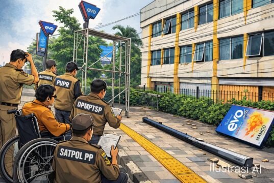 Jalur Disabilitas Ditutup Reklame, Viral di Media Sosial Baru Ditertibkan Pemkab