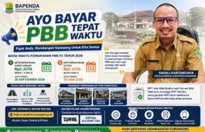 Bapenda Karawang Gencarkan Sosialisasi “Ayo Bayar PBB Tepat Waktu” Lewat Spanduk