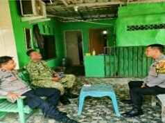 Bhabinkamtibmas Polsek Rengasdengklok Sambangi Koramil 0404, Perkuat Sinergitas TNI-Polri