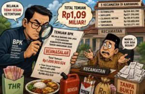 THR, Rokok hingga Belanja Tanpa Bukti: BPK Temukan Rp1,09 Miliar Belanja Bermasalah di Lima Kecamatan Karawang