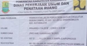 BPK Temukan Kekurangan Volume Rp53 Juta pada Proyek Jalan yang Dikerjakan CV Cipta Persada Manunggal di Kutawaluya