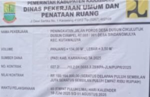 BPK Temukan Kekurangan Volume Rp53 Juta pada Proyek Jalan yang Dikerjakan CV Cipta Persada Manunggal di Kutawaluya