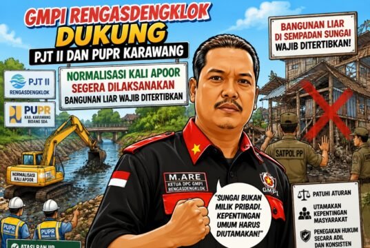 GMPI Rengasdengklok Dukung PJT II dan PUPR Karawang, Normalisasi Kali Apoor Segera Dilaksanakan Bangunan Liar Wajib Ditertibkan